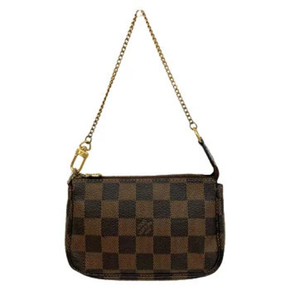 LOUIS VUITTON Damier Pochette Accessoires Ebene Brown Accessory Pouch